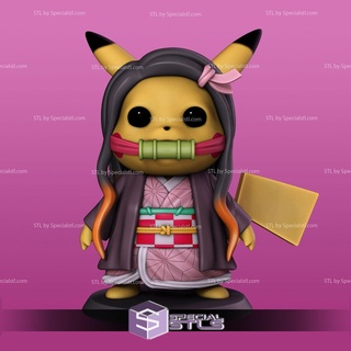 Pikachu cosplay nezuko prêt 3d impression 3d print model - Mito3D