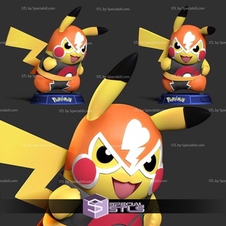pikachu libre pokken tournament ready 3d print 3d print model - Mito3D