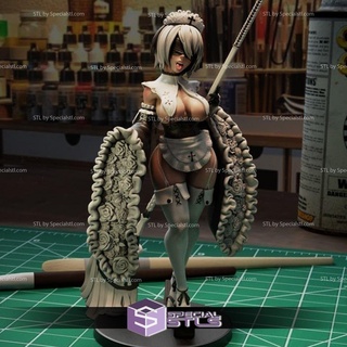 pin up girl collection - holy maid 2b 3d print model - Mito3D