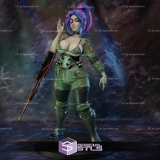 pin up girl collection - sniper lady nagant 3d print model - Mito3D