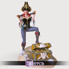 pirata niña fortuna arte fan 3d print model - Mito3D
