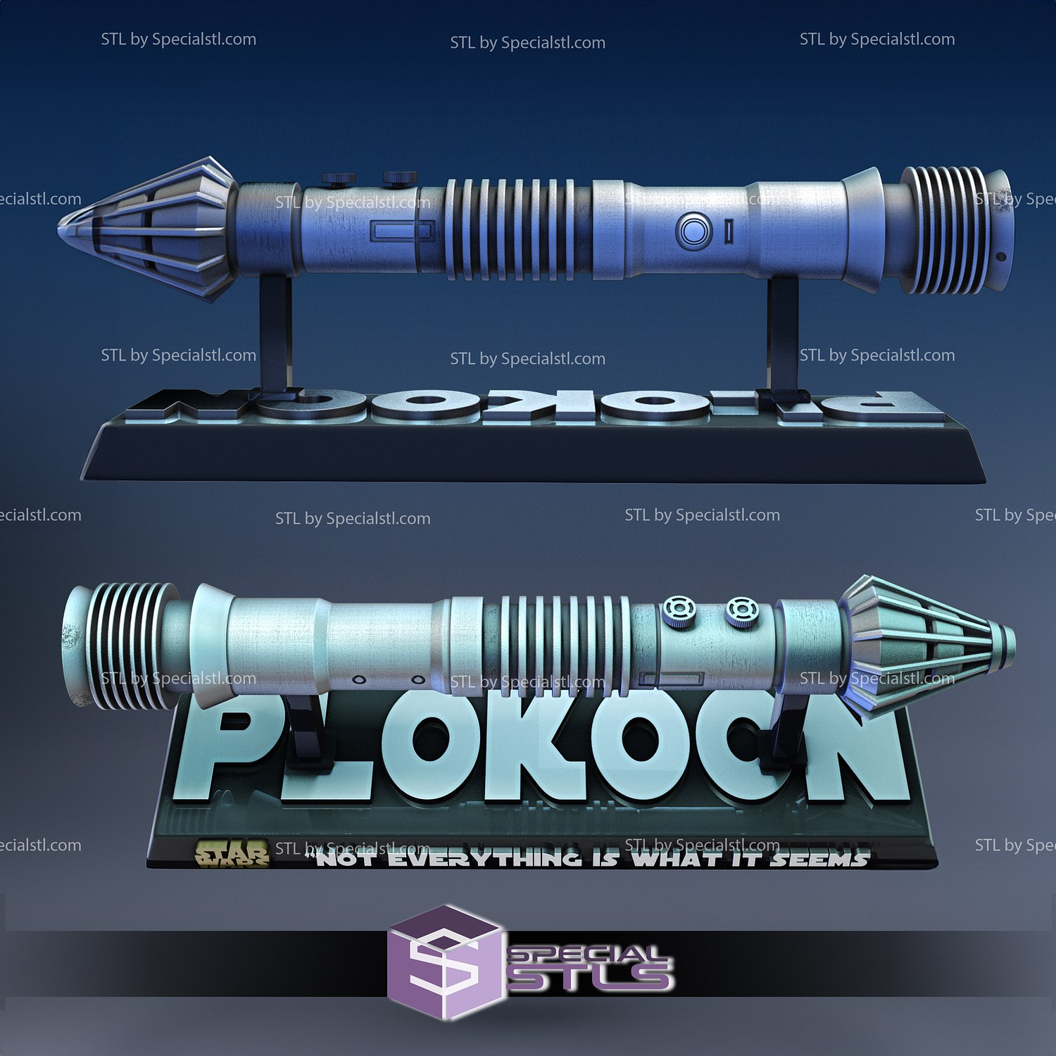 plo koon lightsaber 3d print stl star wars 3D print model - Mito3D