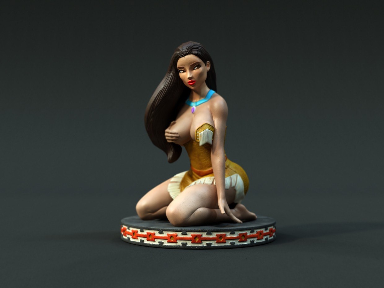 Pocahontas Admirador arte 3D print model - Mito3D