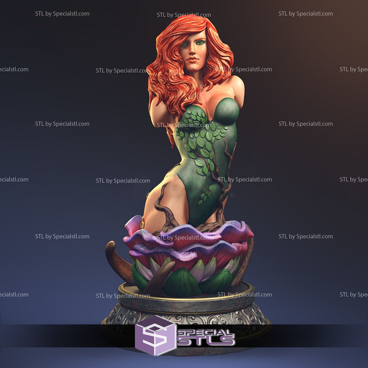 poison ivy bust stl files dc 3D print model - Mito3D