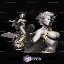 power girl action pose 3d print model - Mito3D