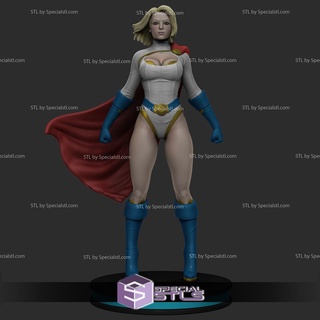 power girl basic pose stl files 3d print model - Mito3D