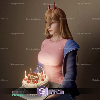 Puissance stl dossiers anniversaire gâteau tronçonneuse homme 3d imprimable 3d print model - Mito3D