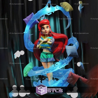 Princesa Ariel fofa stl arquivos 3d print model - Mito3D