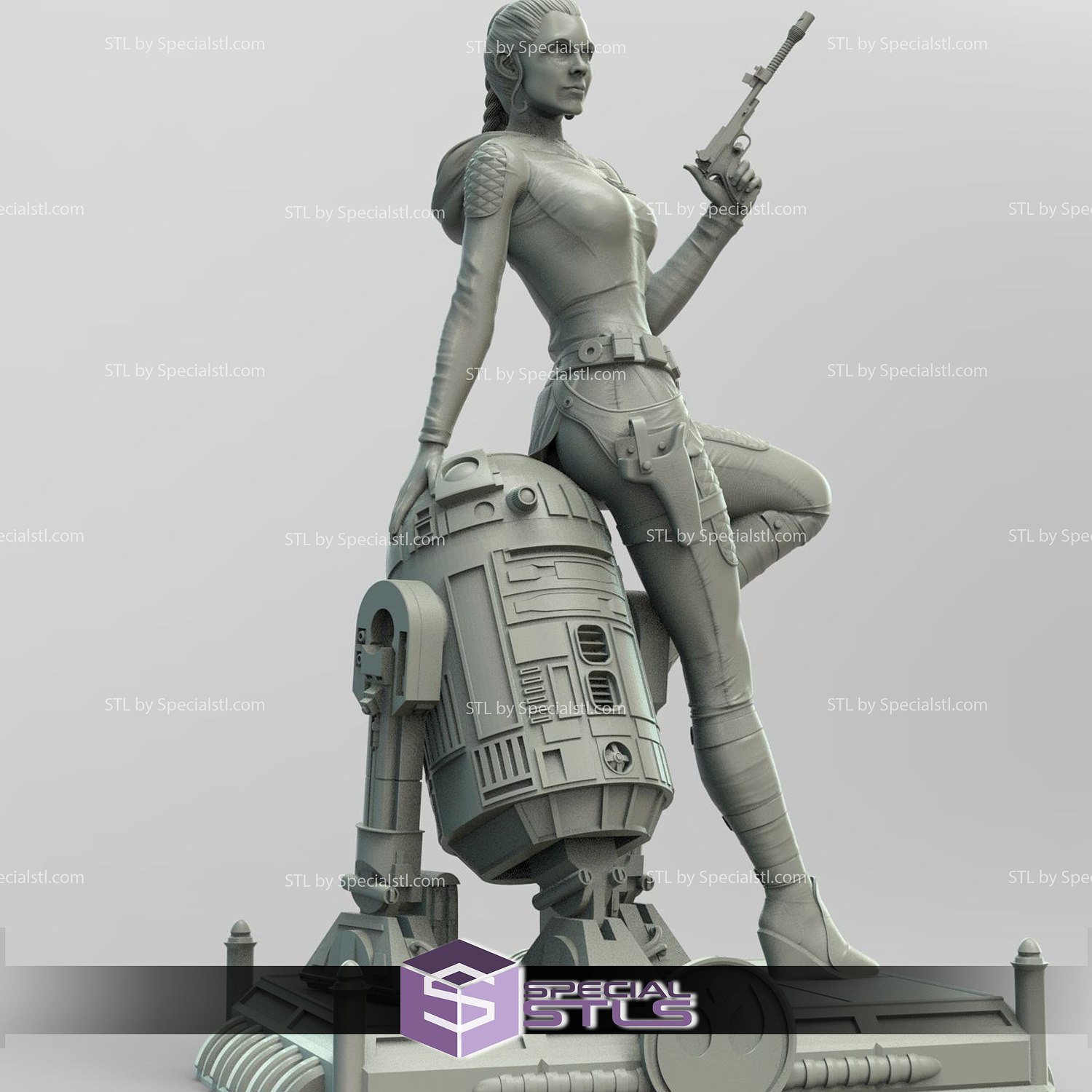 prenses Leia r2d2 3d model 3D print model - Mito3D