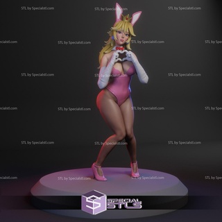 princess peach bunny suit stl files mario 3d printing figurine 3d print model - Mito3D
