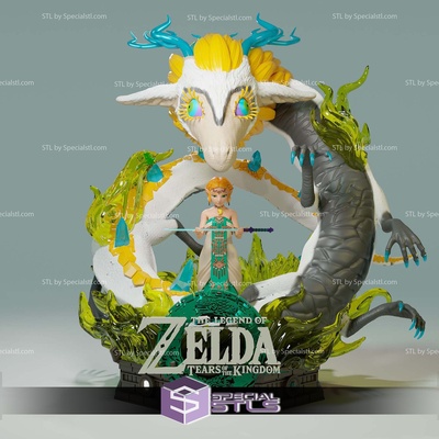 principessa zelda drago digitale scultura speciale 3d print model - Mito3D