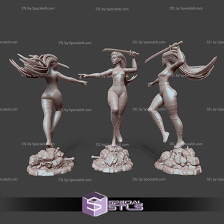 psylocke 3d modelo pie pose v4 3d print model - Mito3D