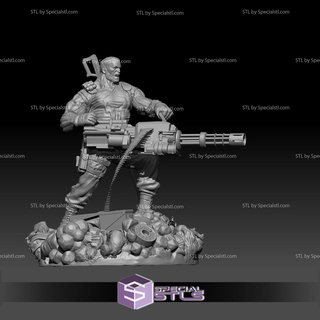 punisher stl files machine gun 3d printing figurine 3d print model - Mito3D