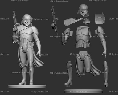 spülen Soldat stl Dateien Stehen Krieg Sterne 3d Drucken Figur 3d print model - Mito3D