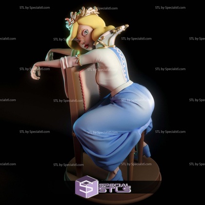 rainha elizabeth on cadeira digital 3d escultura especial 3d print model - Mito3D