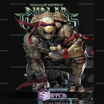 raffaello tmnt in battaglia alto digitale scultura speciale 3d print model - Mito3D