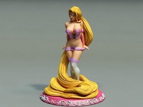 Rapunzel Admirador arte 3d print model - Mito3D