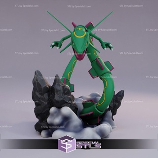 rayquaza statue flexi stl files pokemon 3d printing figurine 3d print model - Mito3D
