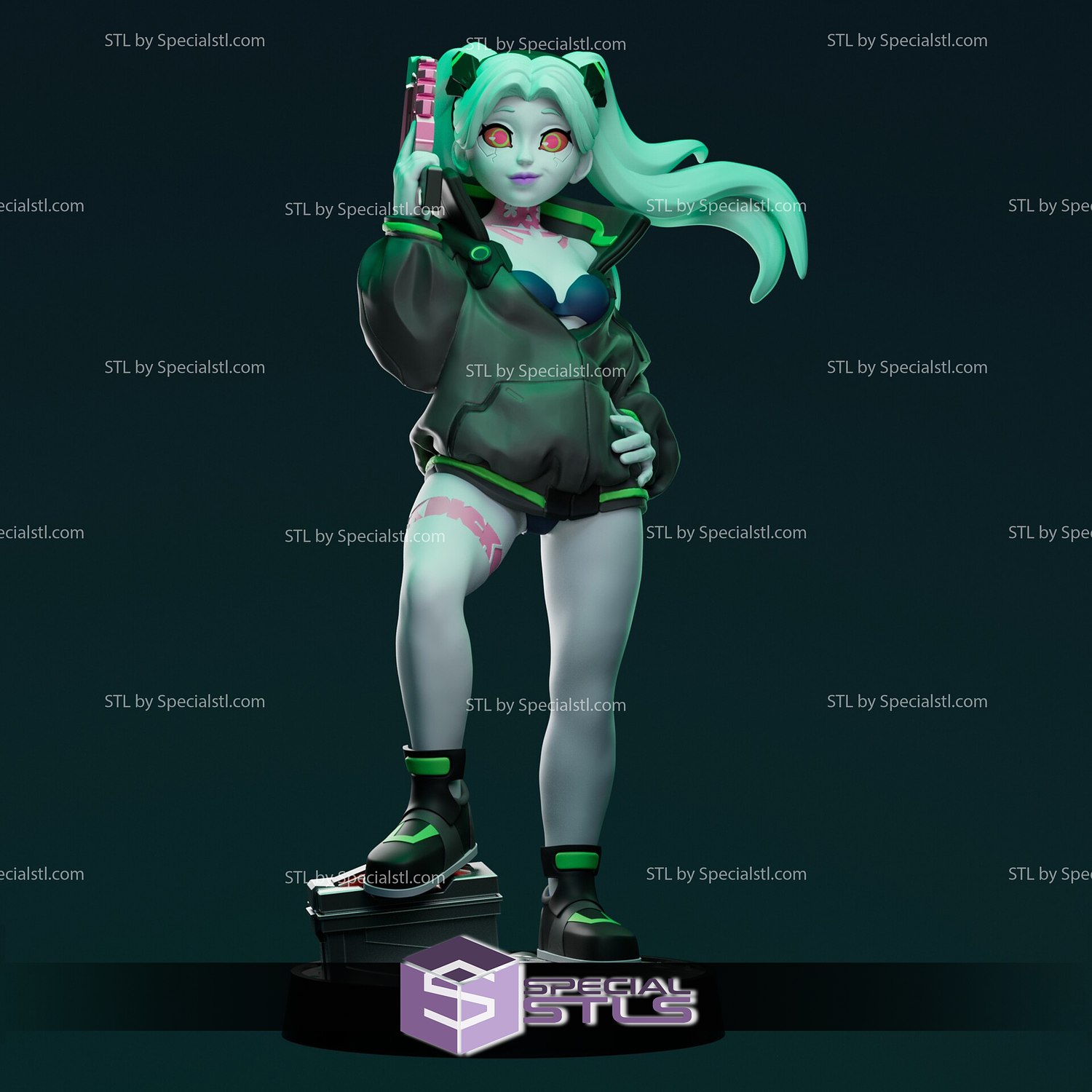 Rebecca kısa tabanca siberpunk kenar koşucuları 3D print model - Mito3D
