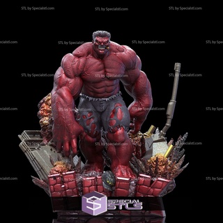rot Hulk v2 3d Drucken Modell Wunder stl Dateien 3d print model - Mito3D