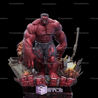 rosso hulk v2 3d stampa modello meraviglia stl File 3d print model - Mito3D