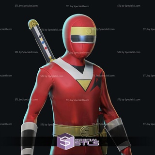 rosso kakuranger ninja sentai giapponese eroe stl File 3d print model - Mito3D