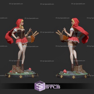 red riding hood standing 3d print model - Mito3D