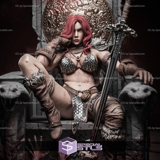 rouge Sonja trône 3d impression stl dossiers 3d print model - Mito3D