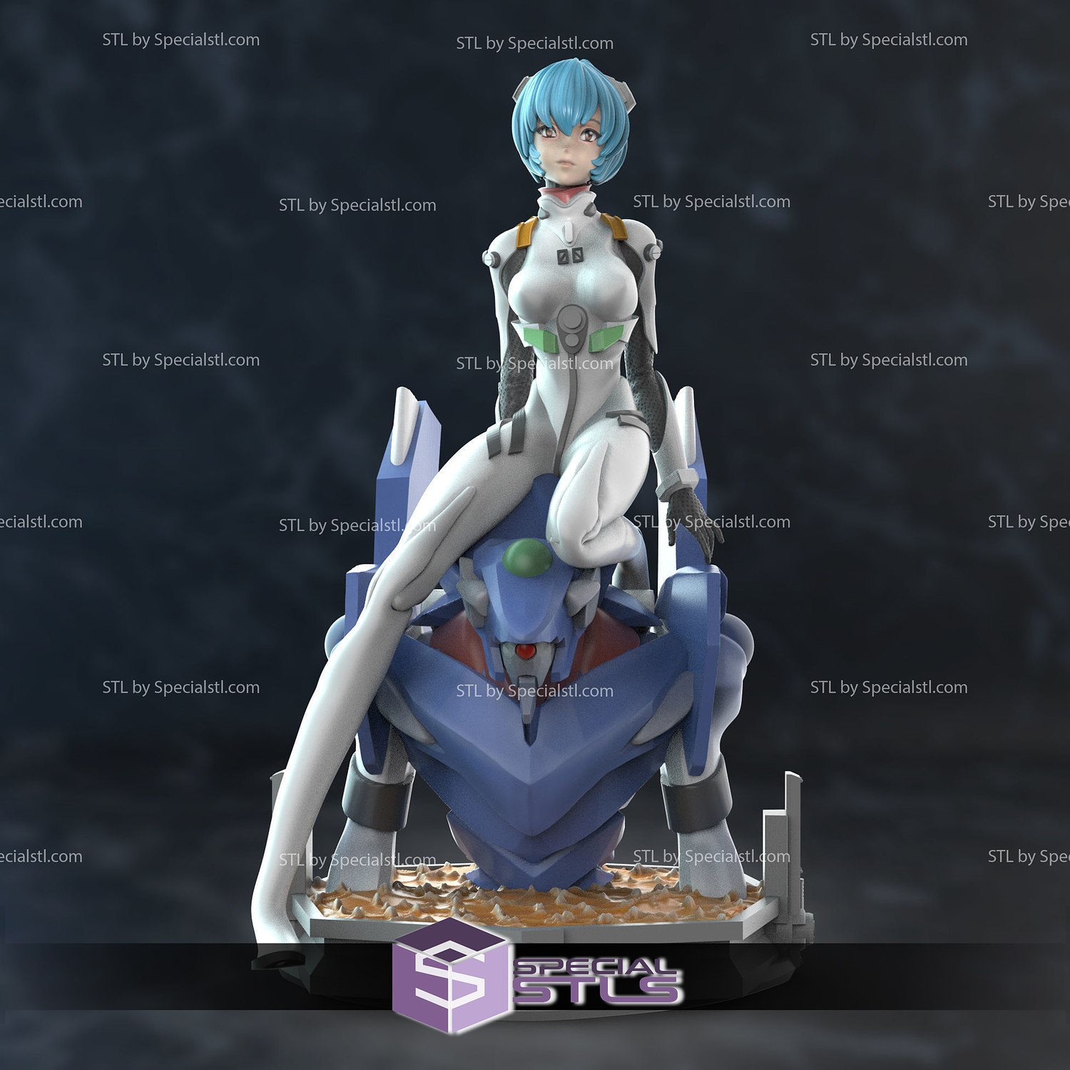 rei ayanami stl files sitting pose 3D print model - Mito3D