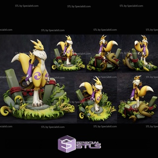 renamon Digimon diorama pronto 3d impressão 3d print model - Mito3D