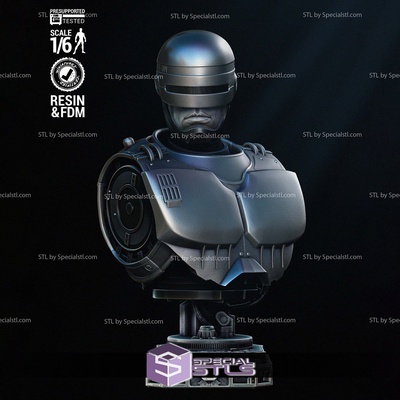 robocop ritratto fallimento 2024 digitale scultura speciale 3d print model - Mito3D