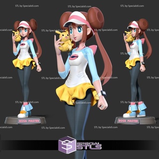 rosa Pokémon mestres 3d impressão estatueta 3d print model - Mito3D