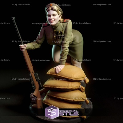 roza shanina soviétique tireur d'élite numérique 3d sculpture specialstl 3d print model - Mito3D
