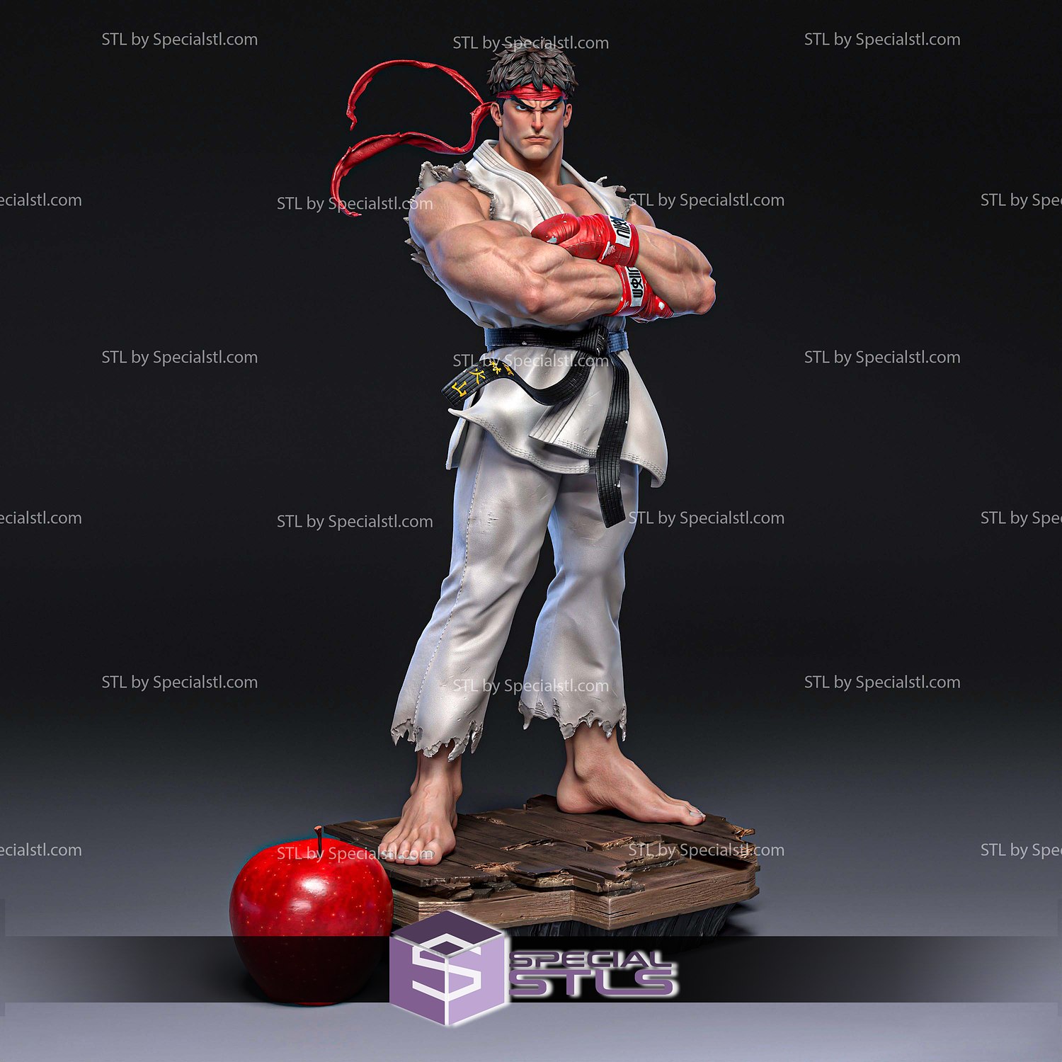 ryu branco terno rua lutador 3d impressora arquivos especial 3D print model - Mito3D