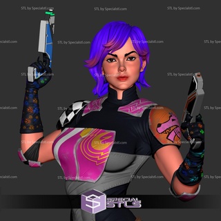 sabine wren stl files v3 starwars 3d printing figurine 3d print model - Mito3D