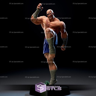 sagat stl files action pose street fighter 3d print model - Mito3D