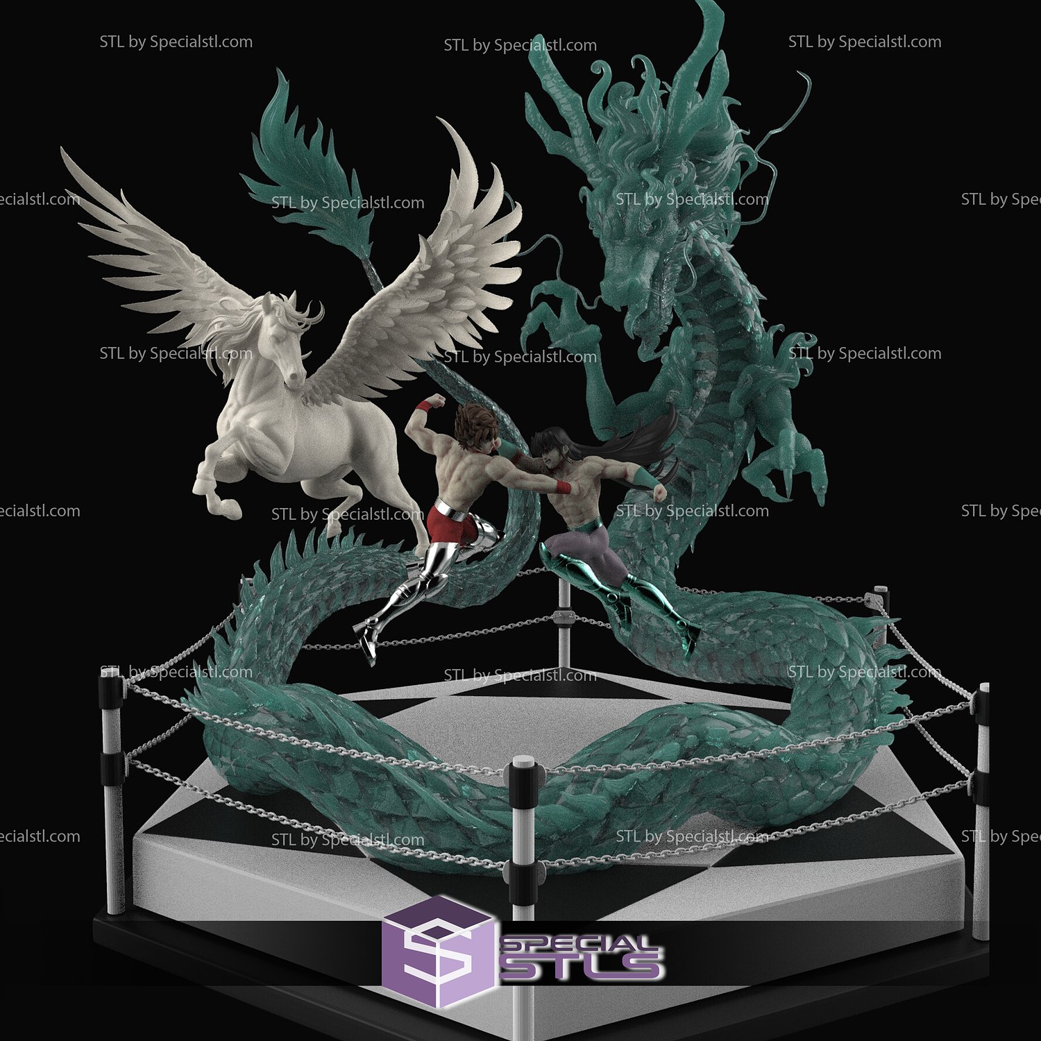 saint seiya - seiya fight shiryu saint seiya - seiya fight shiryu  3D print model - Mito3D