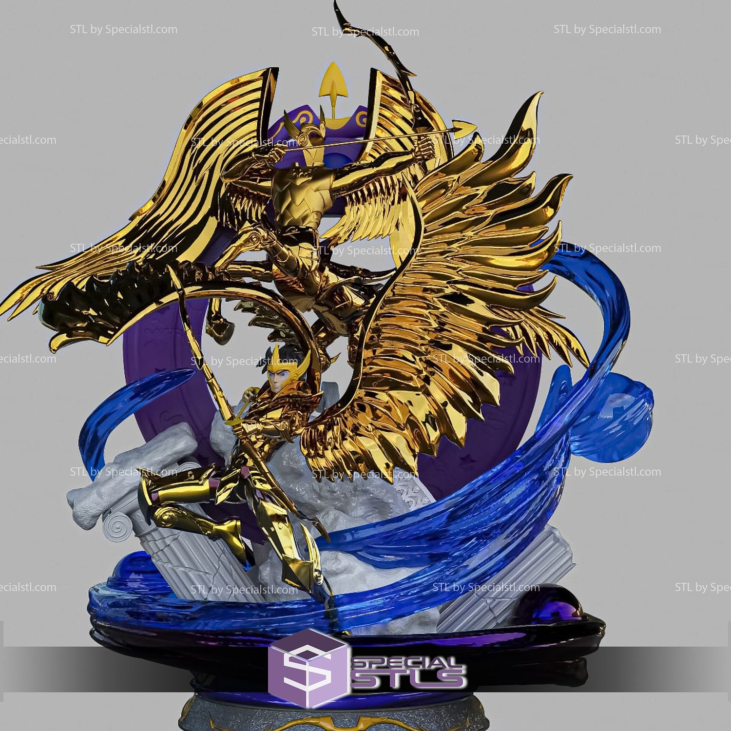 saint seiya aiolos sagittarius diorama 3D print model - Mito3D