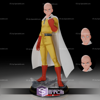 saitama 2 face verison one punch man 3d printing figurine 3d print model - Mito3D