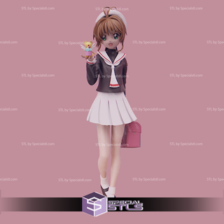 Sakura cartão captor escola menina pronto 3d impressão 3d print model - Mito3D