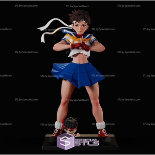 sakura kasugano standing v2 stl files street fighter 3d printing figurine 3d print model - Mito3D