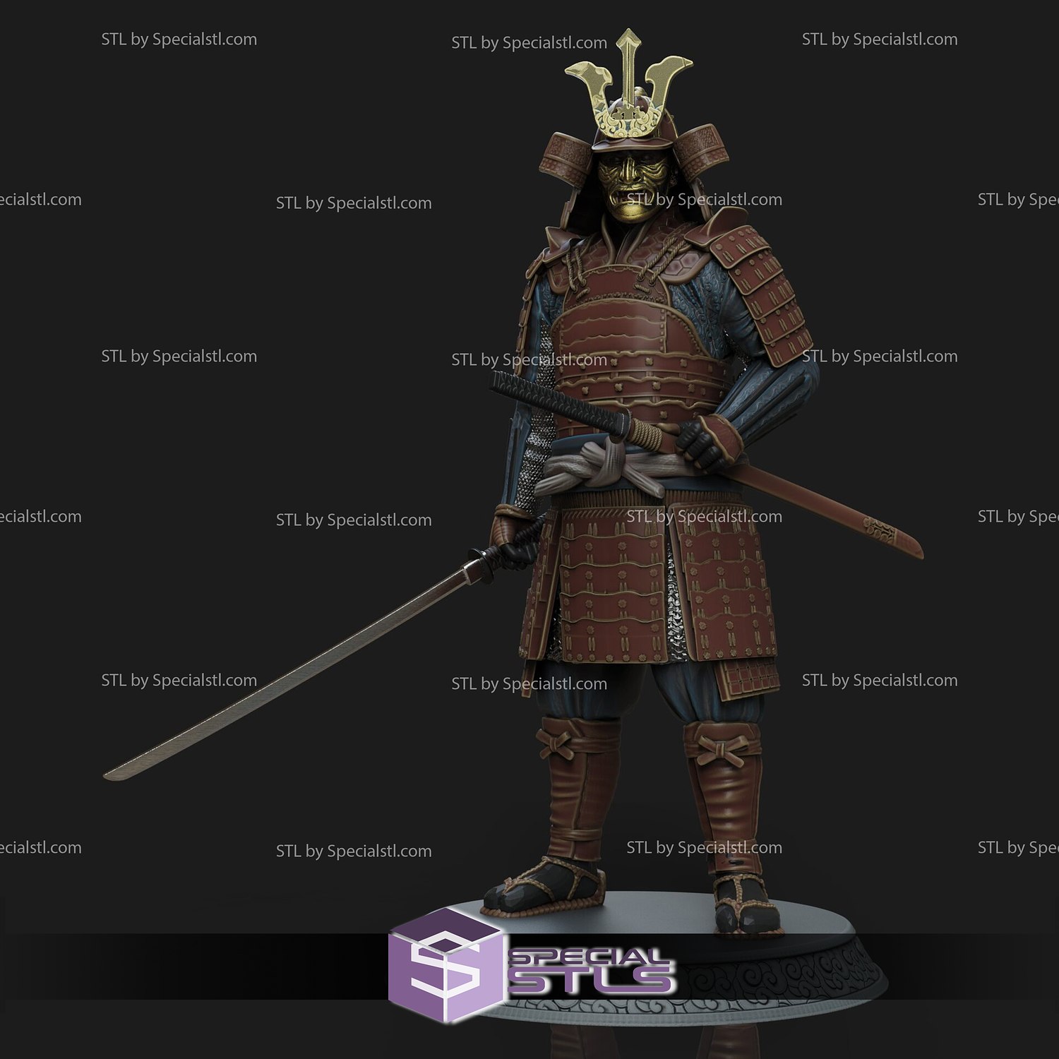 samurai standing stl files fanart 3D print model - Mito3D