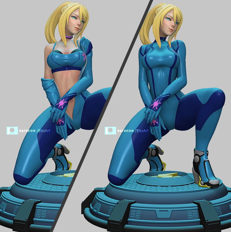 samus aran posa 2 metroid 3D print model - Mito3D