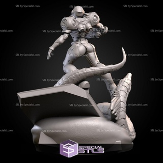samus aran stl files action pose v2 metroid 3d printable 3d print model - Mito3D