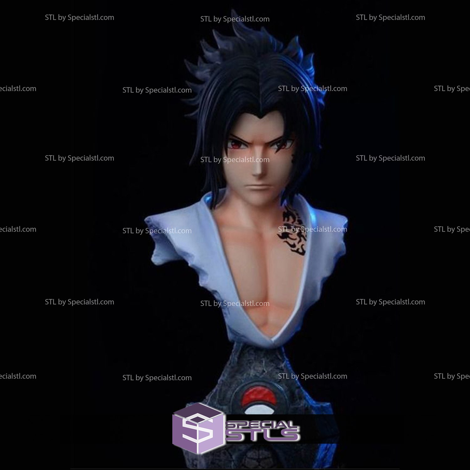 sasuke uchiha bust 3d printable naruto stl files 3D print model - Mito3D