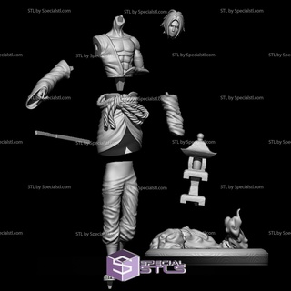 sasuke uchiha stl File in piedi naruto 3d print model - Mito3D