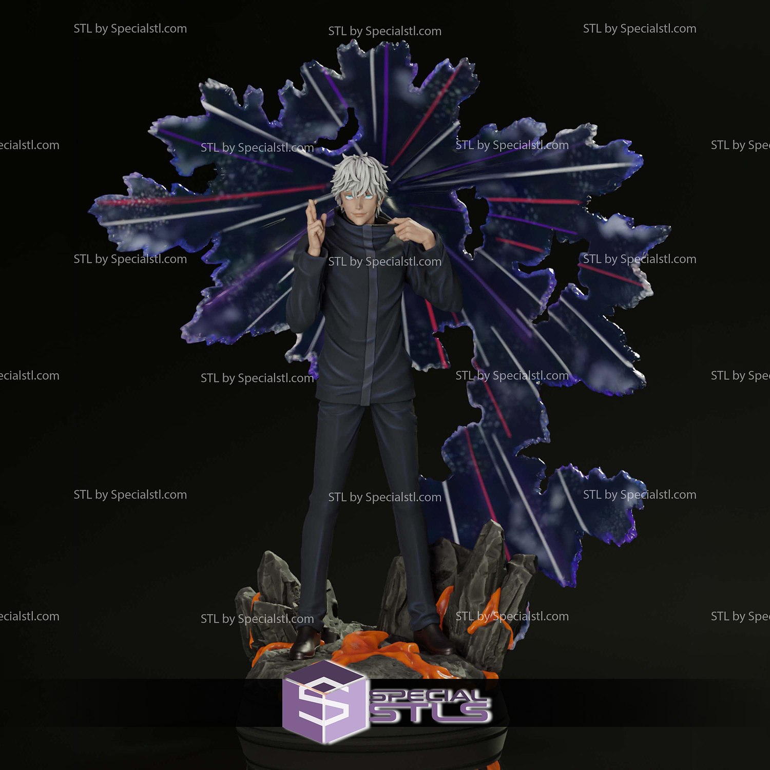 satoru gojo illimitato digitale scultura jujutsu kaisen speciale 3D print model - Mito3D