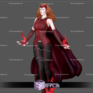 scarlet witch wanda maximoff flying basic pose stl files 3d print model - Mito3D