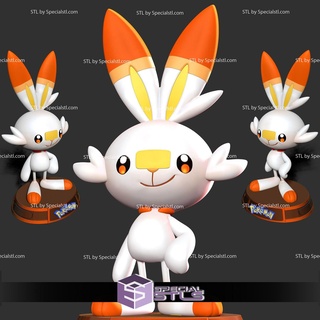 scorbunny pokemon ready 3d print 3d print model - Mito3D