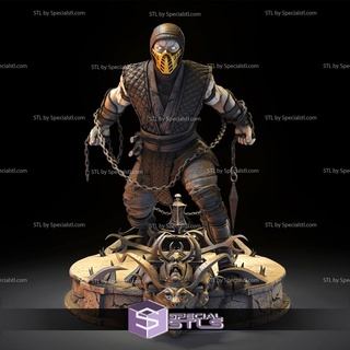 Scorpion action pose v3 stl dossiers mortel kombat 3d impression figurine 3d print model - Mito3D